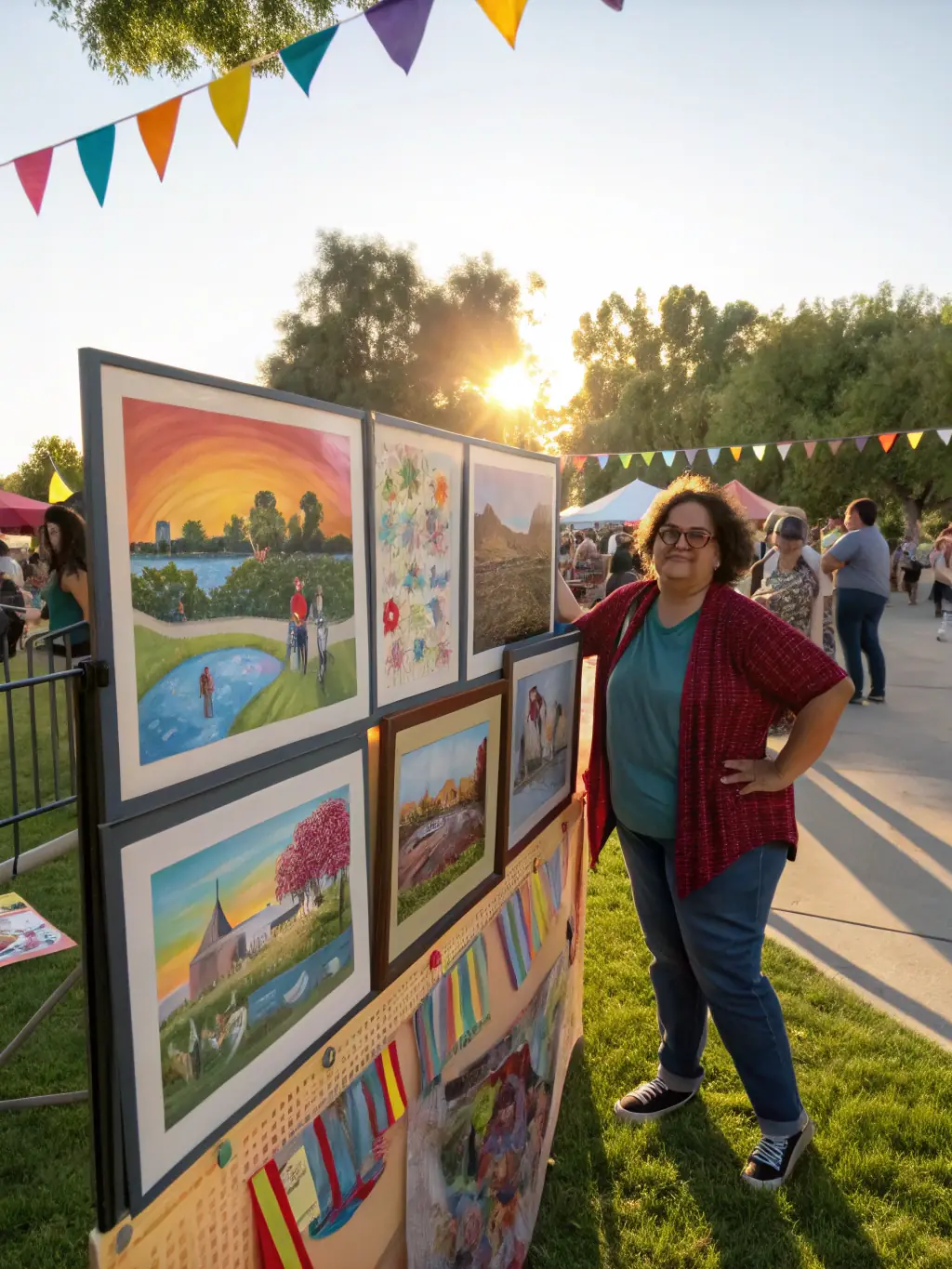 A captivating shot of an outdoor exhibition showcasing local artists' work, highlighting the community engagement and artistic talent supported by ASSOCIATION LA PARALLELE.